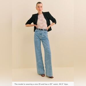 Reformation Cary High Rise Slouchy Wide Leg Jean in Oasis, 26, New